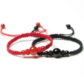Red and black agate 10MM couple bracelet hand woven animal year  bracelet